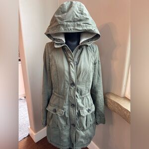Abercrombie & Fitch Olive Green Sherpa Lined Utility Jacket Women’s Size Medium